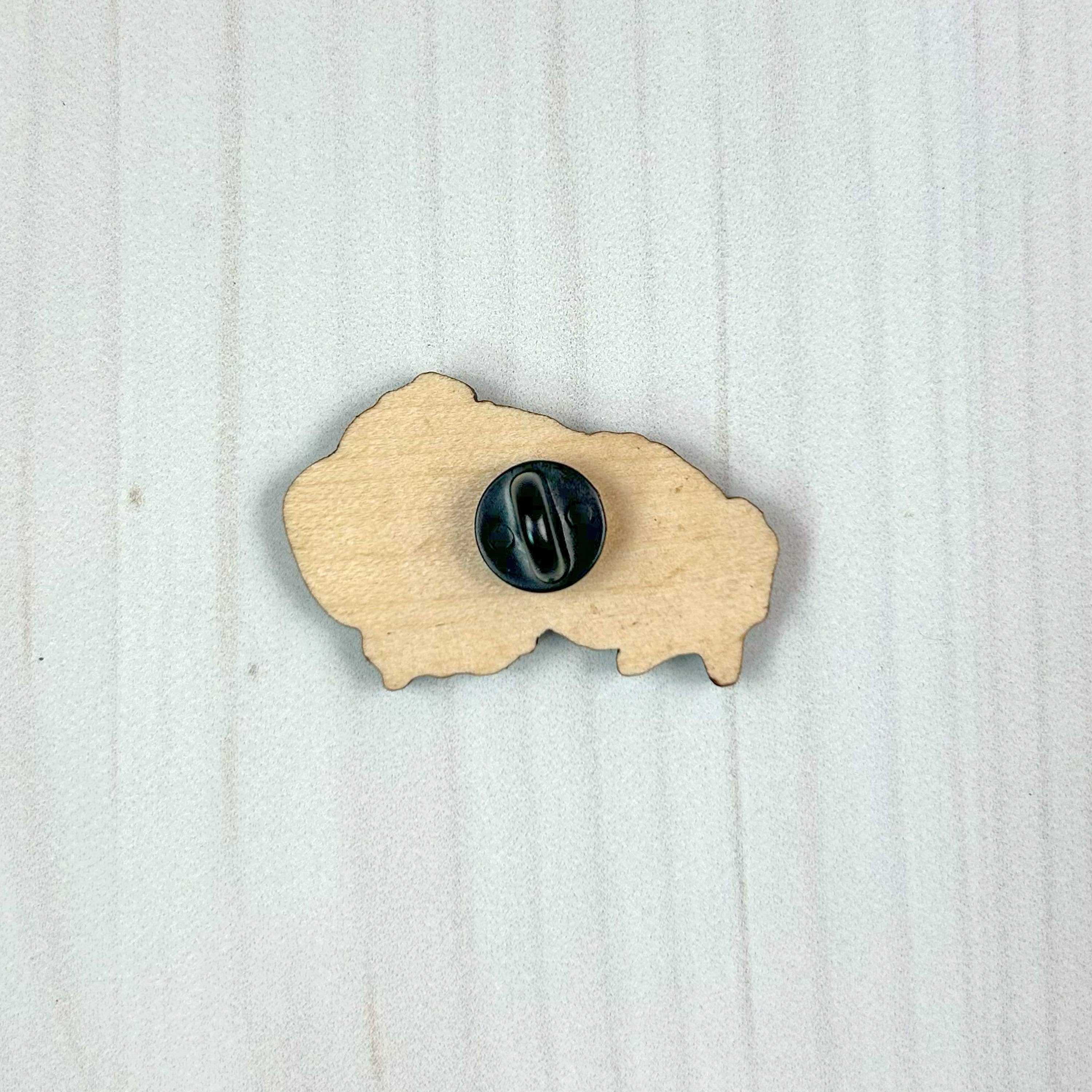 Sarah Draws Things - Wholesale Lapel Pin/Button - American Toad - 1.5" illustrated wooden pin 4