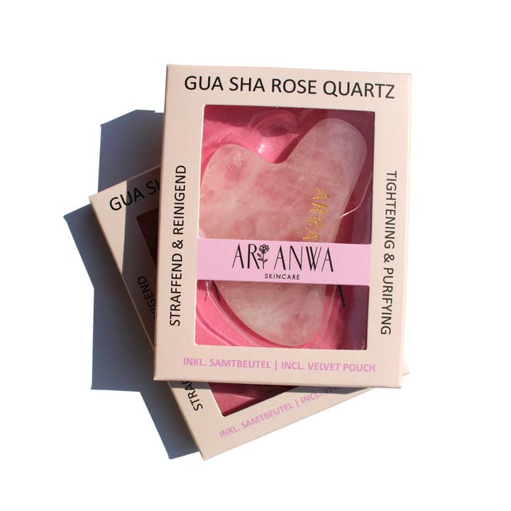 ARI ANWA Skincare - Wholesale Gua Sha Tool - Gua Sha Rose Quartz2
