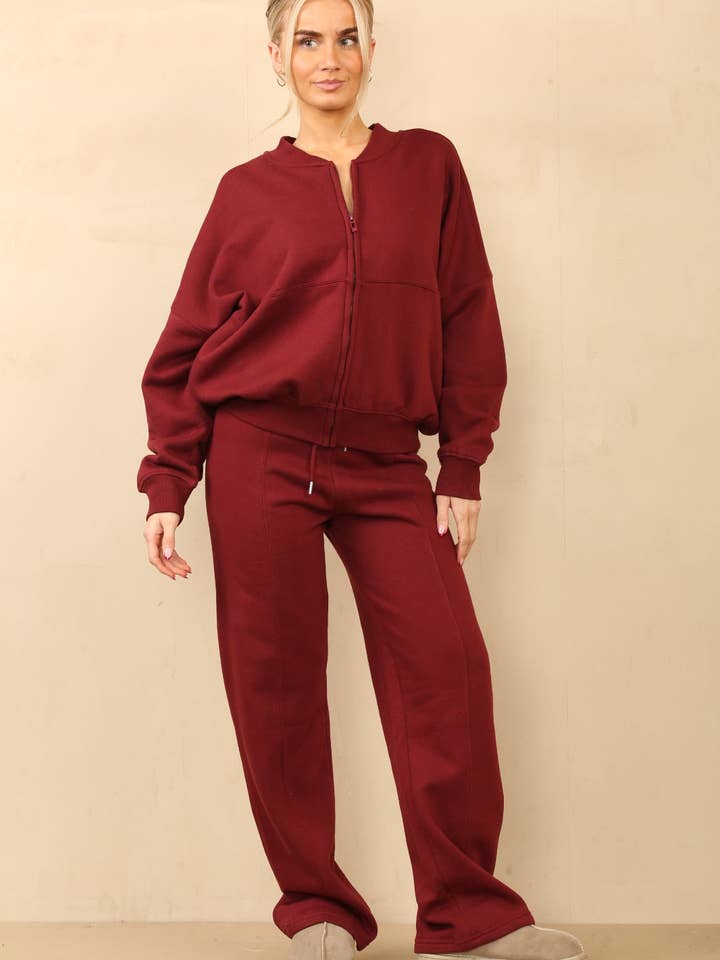 AX Labels - Wholesale Top & Pant Set (NOT Loungewear) - Women's - Oversized Bomber Style Fleece Zipper Co-ord79