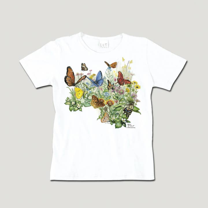Butterfly Garden 100% bomuld T-shirt til damer med scoop hals for engroshandel hos Atlas Screen Printing