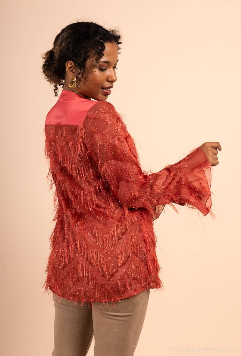 You Udress - Wholesale Button Down Shirt - Women's - Pagode Long Sleeve Blouse: Elegance and Refinement5