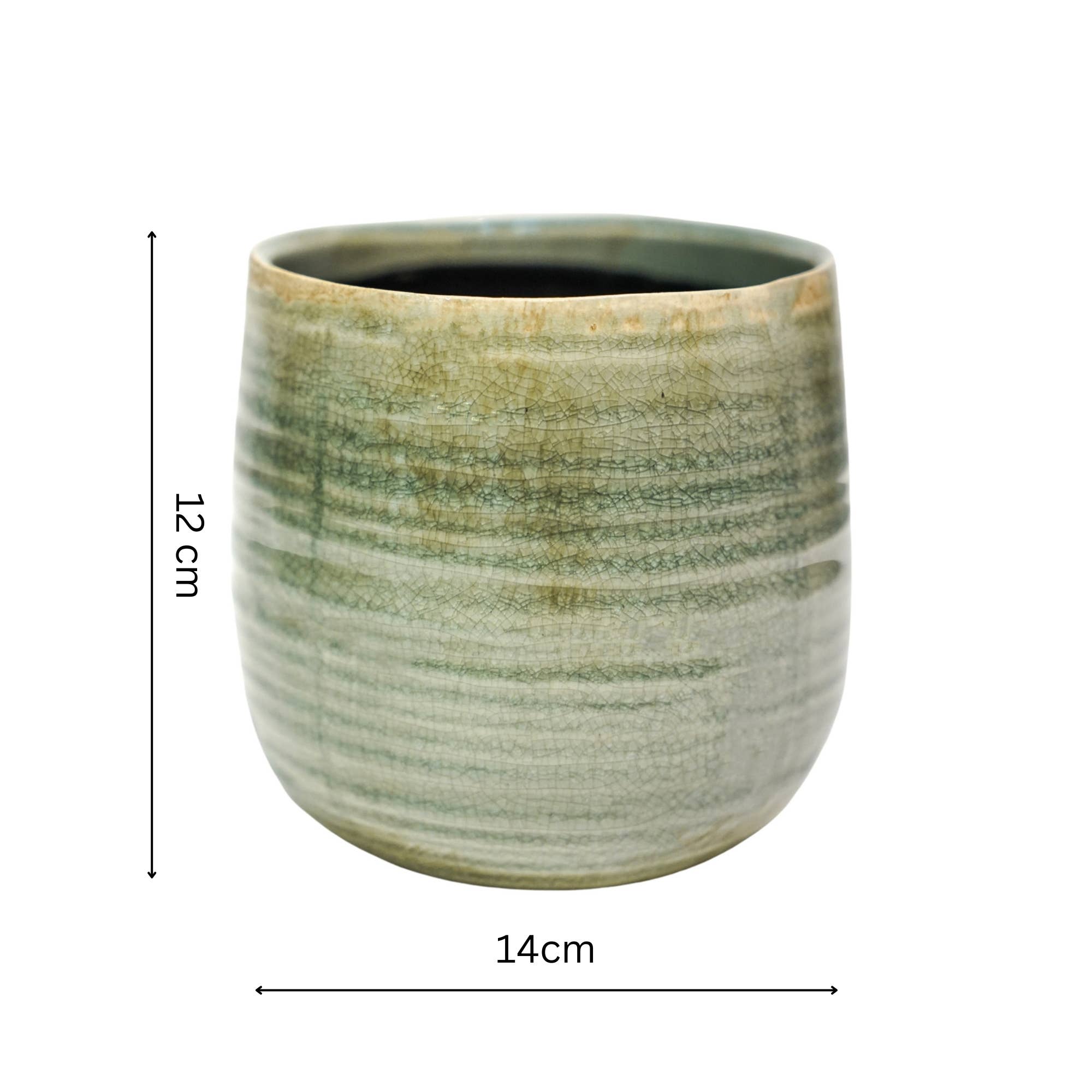 Ivyline - Vendita all'ingrosso Vasi per piante - Vaso per piante da interno in ceramica Como, rifinito a mano, altezza 12 cm x profondità 14 cm5