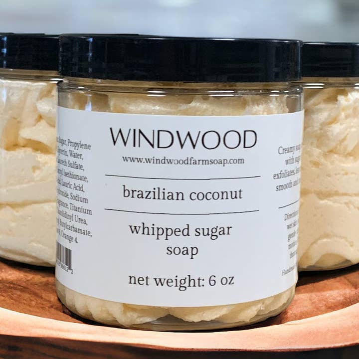Jabón brasileño de azúcar batido con coco para venta al por mayor de Windwood Soap
