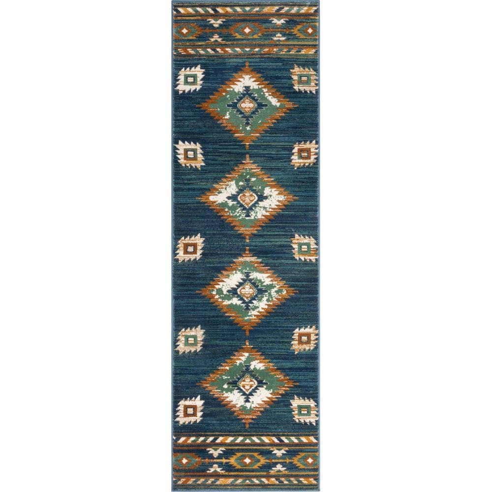 Well Woven – wholesale Matta – Lea Blå Traditionell Sydvästra Tribal Matta9