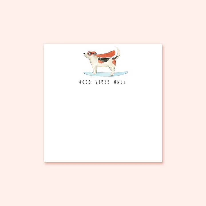 Notas Adhesivas Solo Buenas Vibras | Bloc Adhesivo Beagle para venta al por mayor de Almeida Illustrations