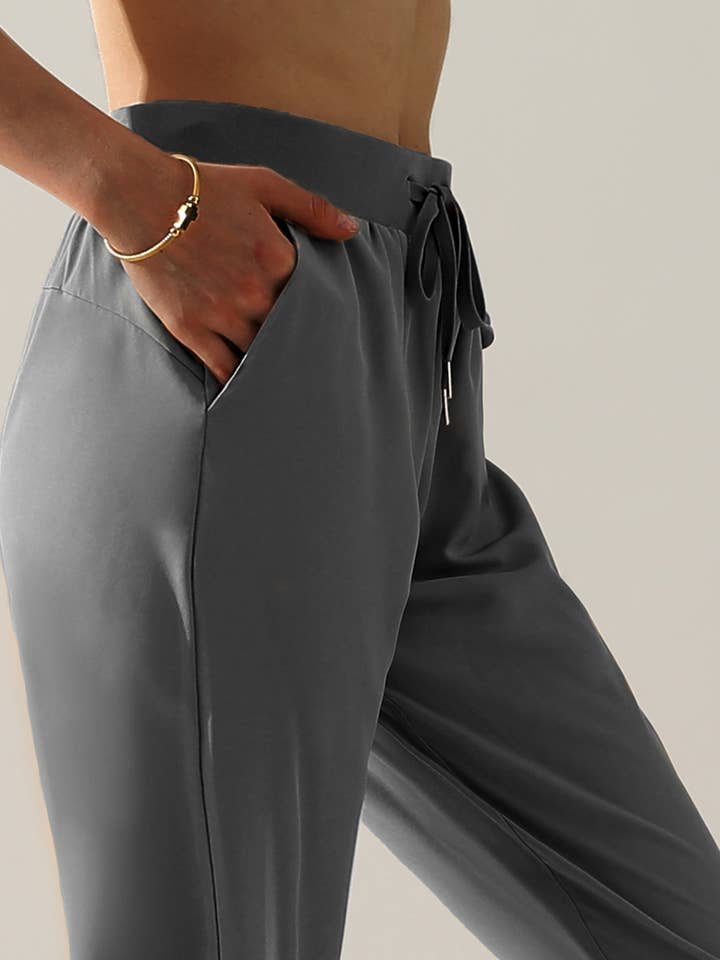 NINEXIS - Wholesale Pants - Women's - CWBLP423_Elastic Band Waist With Side Pocket Pants8