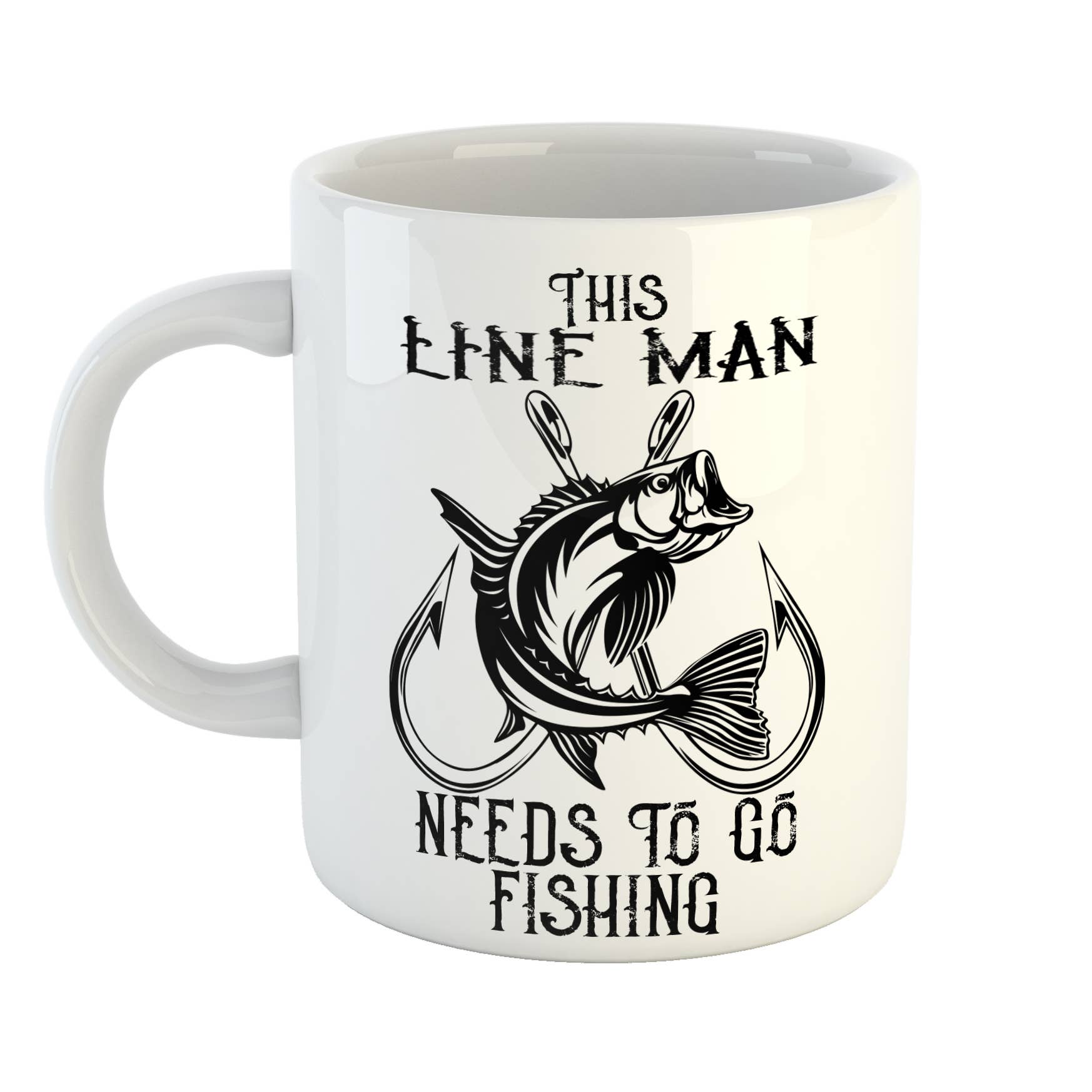 Just The Shirt - Wholesale Coffee Mug - This Line Man Needs To Go Fishing Mug0