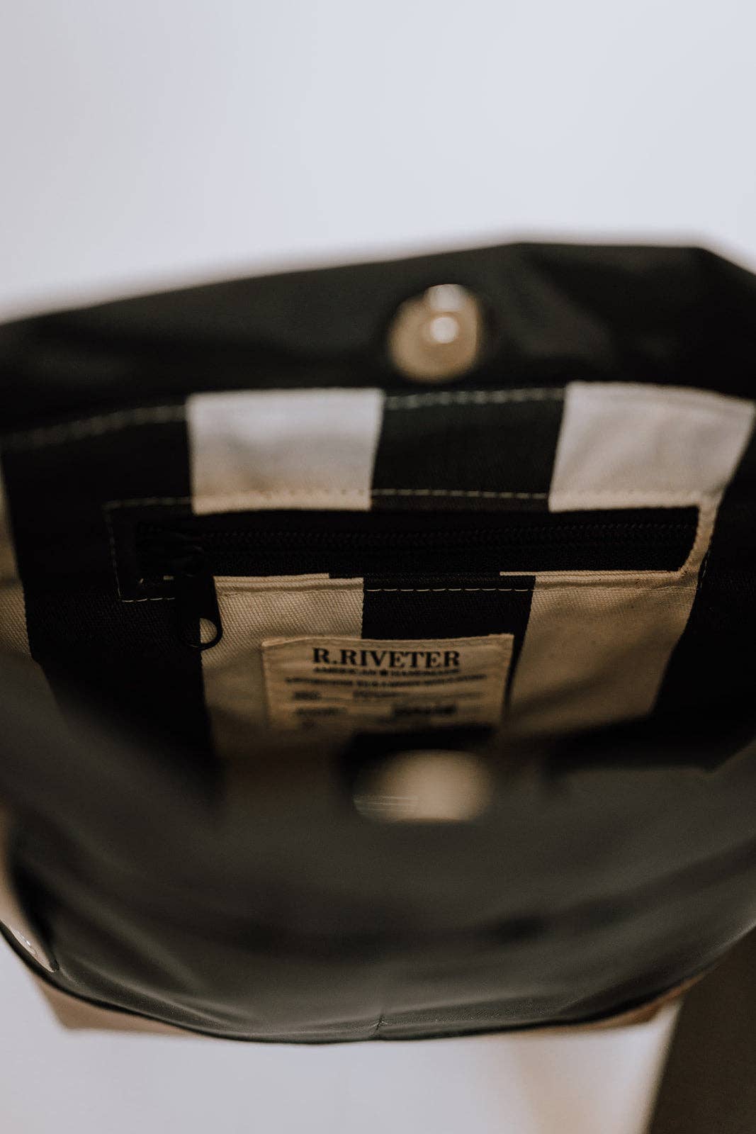 R.Riveter - Wholesale Crossbody Bag - Women's - Betsy | Navy Nylon + Brown Leather2