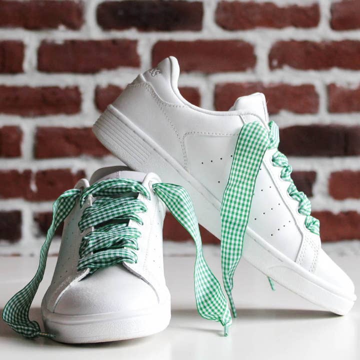 furiouslaces – wholesale Shoelaces – Unisex – Vichy pattern laces - Green3