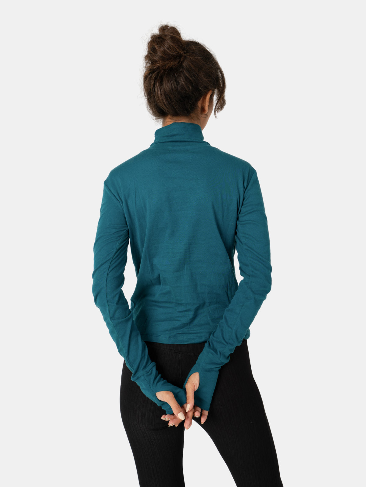 Hands To Hearts - Wholesale Knit Top - Women's - Reversible Knotted LS Turtleneck Azure20