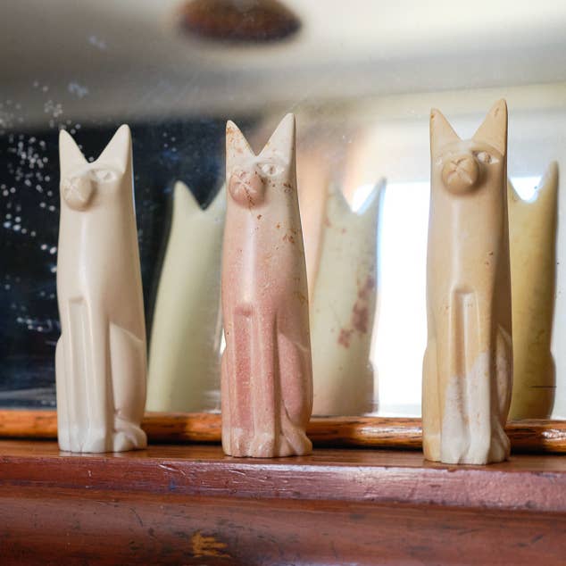 AARVEN - Wholesale Decorative figurine - Soapstone Cats4