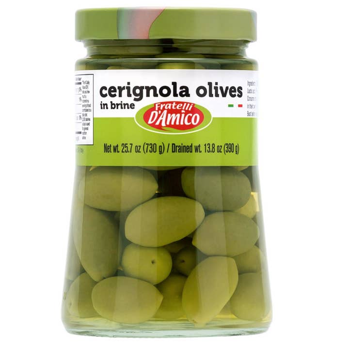 Wholesale Italian Food - Wholesale Olives - Fratelli D'Amico Green Olives, Cerignola Olives 25.7 oz