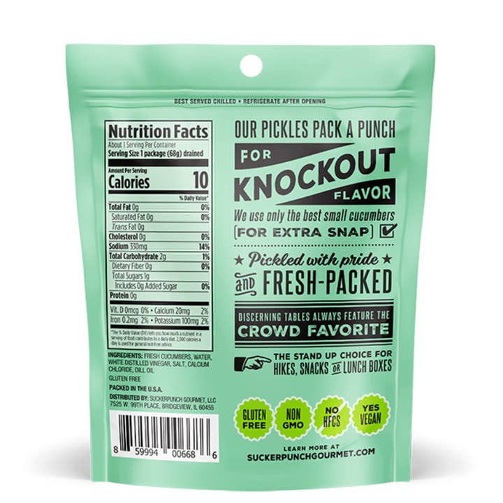 SuckerPunch Pickles - Wholesale Pickled Vegetables - Classic Dill Snack Pack 1