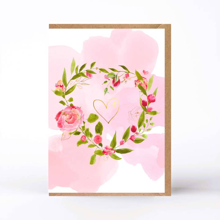 20070 Tarjeta de Felicitación Flor Corazón para venta al por mayor de SIMPLY PAPER LOVE