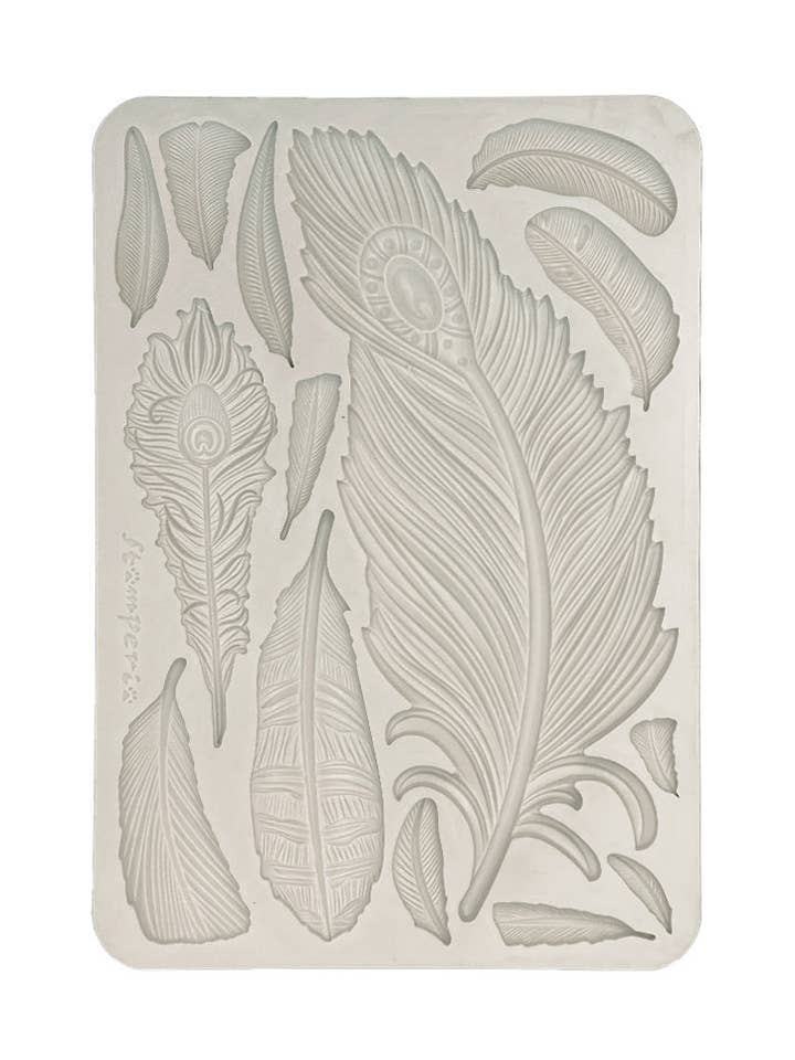 Stamperia Silicon Mould A5 - Masquerade Feathers for wholesale by Ninnys Napkins