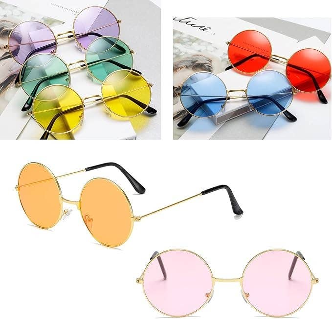 Syrrios Gifts LLC - Wholesale Sunglasses - Unisex - Retro Round Vintage Hippie Sunglasses Festival Rave Costume20