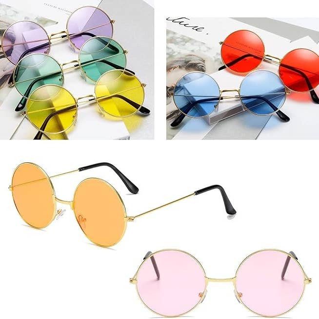 Syrrios Gifts LLC - Wholesale Sunglasses - Unisex - Retro Round Vintage Hippie Sunglasses Festival Rave Costume20