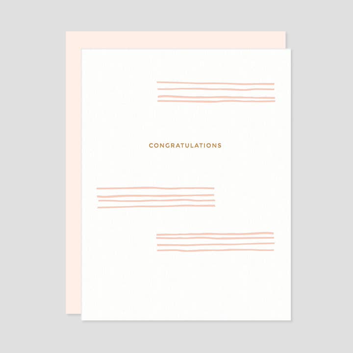 Lines Congratulations Letterpress wenskaart voor wholesale door Missive