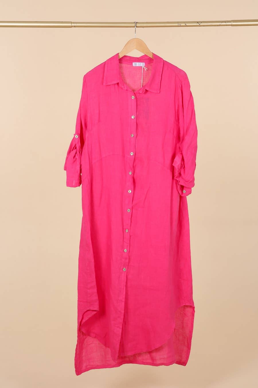 la maison des fibres naturelles - Wholesale Button Down Shirt - Women's - Long shirt dress 68036 100% LINEN31