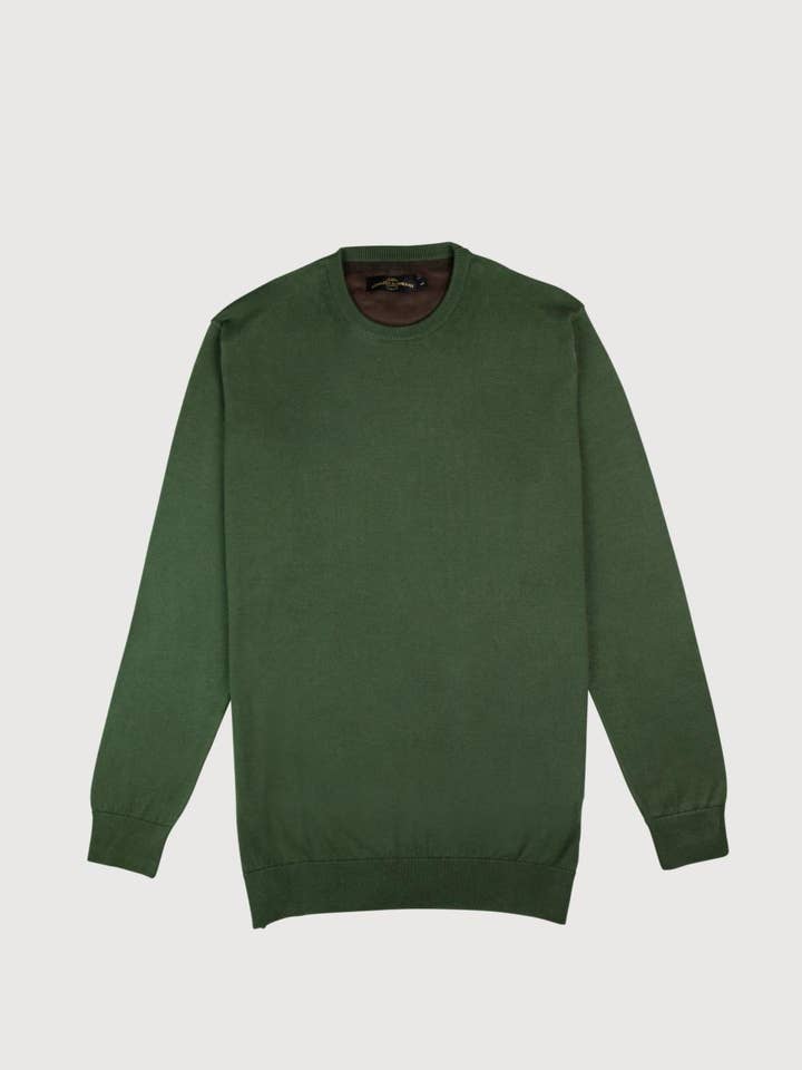 Crew Neck Sweater Green for wholesale by ARMAZÉM DAS MALHAS