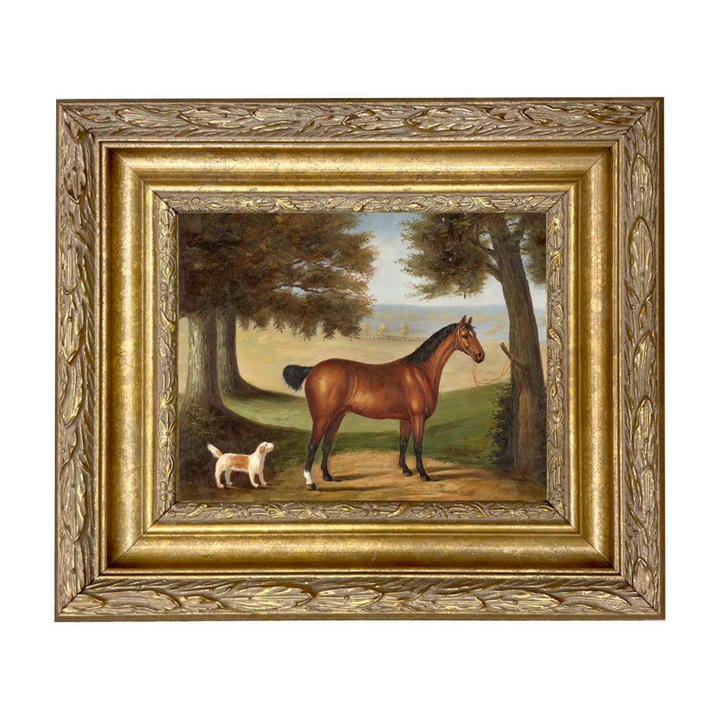 Madison Bay Co. - Historical Home Decor Reproductions - Wholesale Art Print - Horse and Dog in Landscape Vintage Painting Print on Canvas11