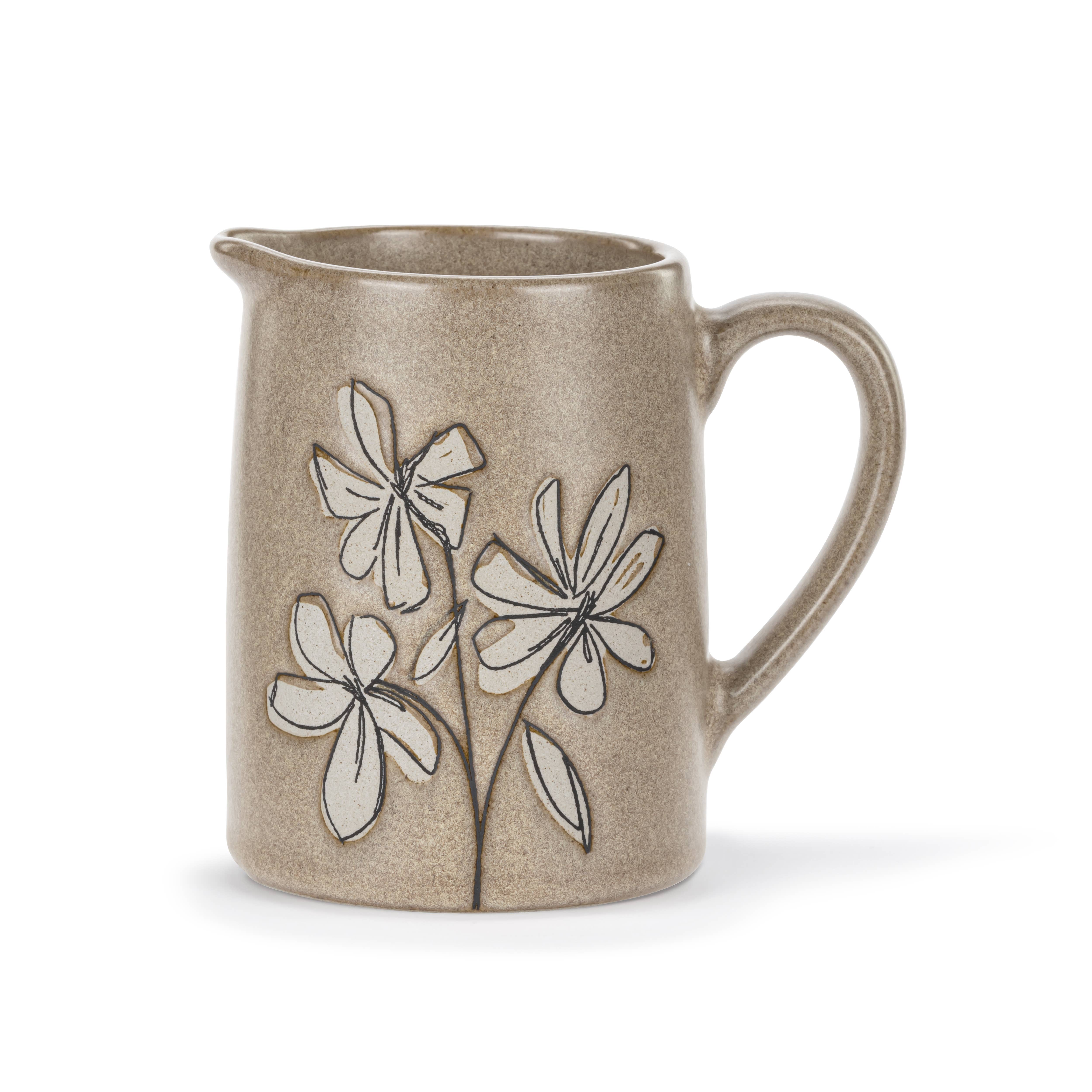 DEMDACO - Wholesale Pitcher - Magnolia Mini Ceramic Pitcher - 10oz