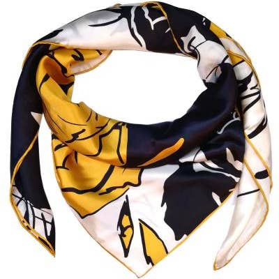 Seabright foulard en soie avec motif roses dorées pour la vente par Seabright
