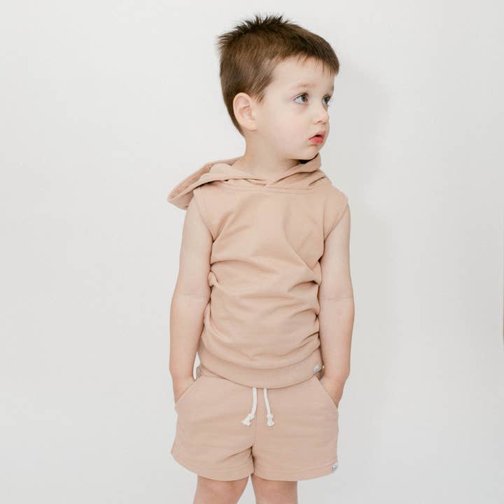 Coconut Pops - Wholesale Hoodie - Kids - Sleeveless Hoodie in Beige5