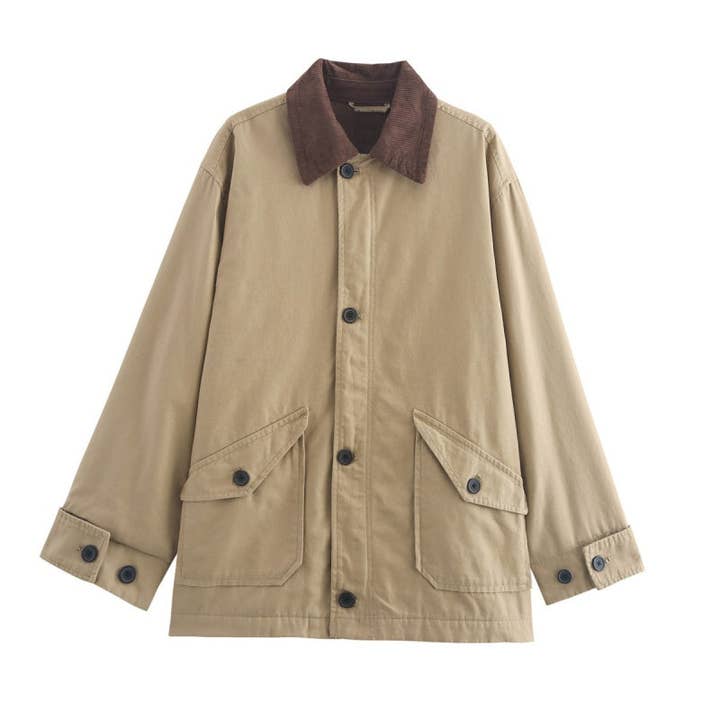 safistyle - Wholesale Jacket - Women's - Corduroy Collar Utility Jacket