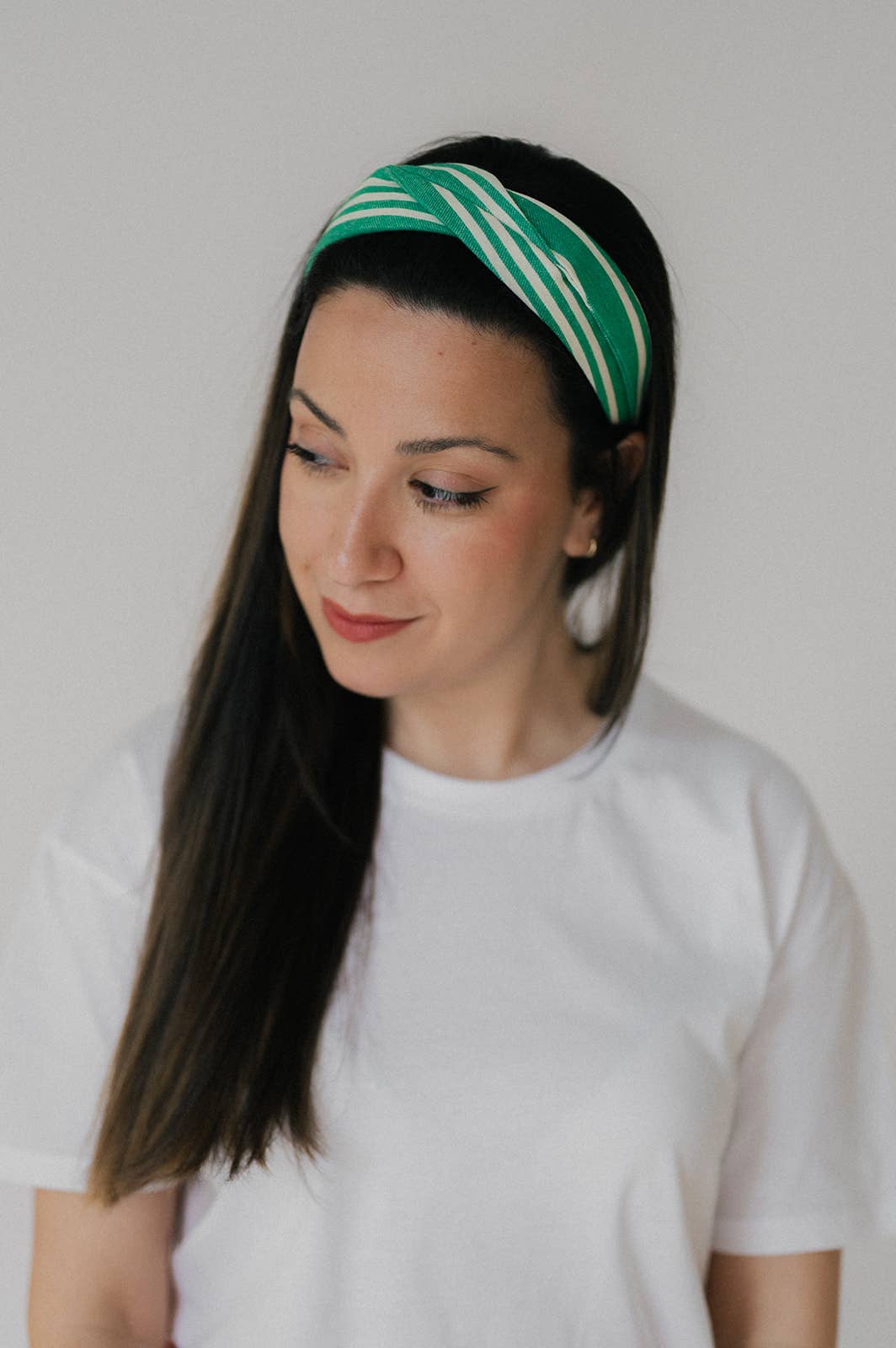 Nuevemi - Wholesale Fashion Headband - Women's - Green Striped Headband2