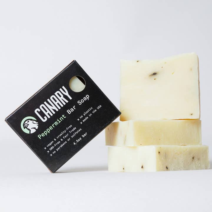 Peppermint Bar Soap for wholesale by Canary Clean Products