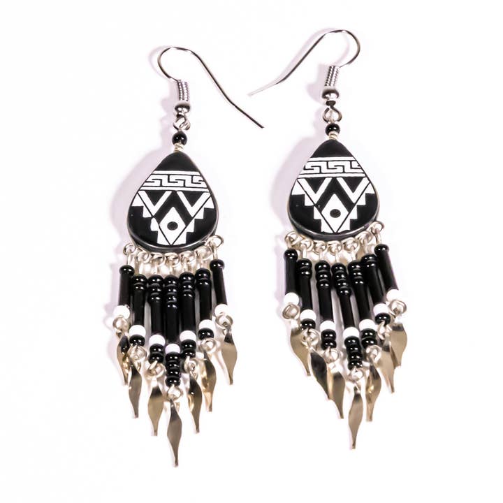 Shelley Enterprises Inc. - Wholesale Dangle Earrings - 7601-Painted Earrings, handmade with Czech Beads