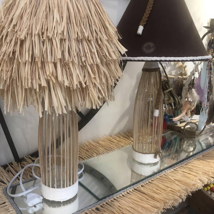 Lâmpada natural de ráfia por atacado de Swanell