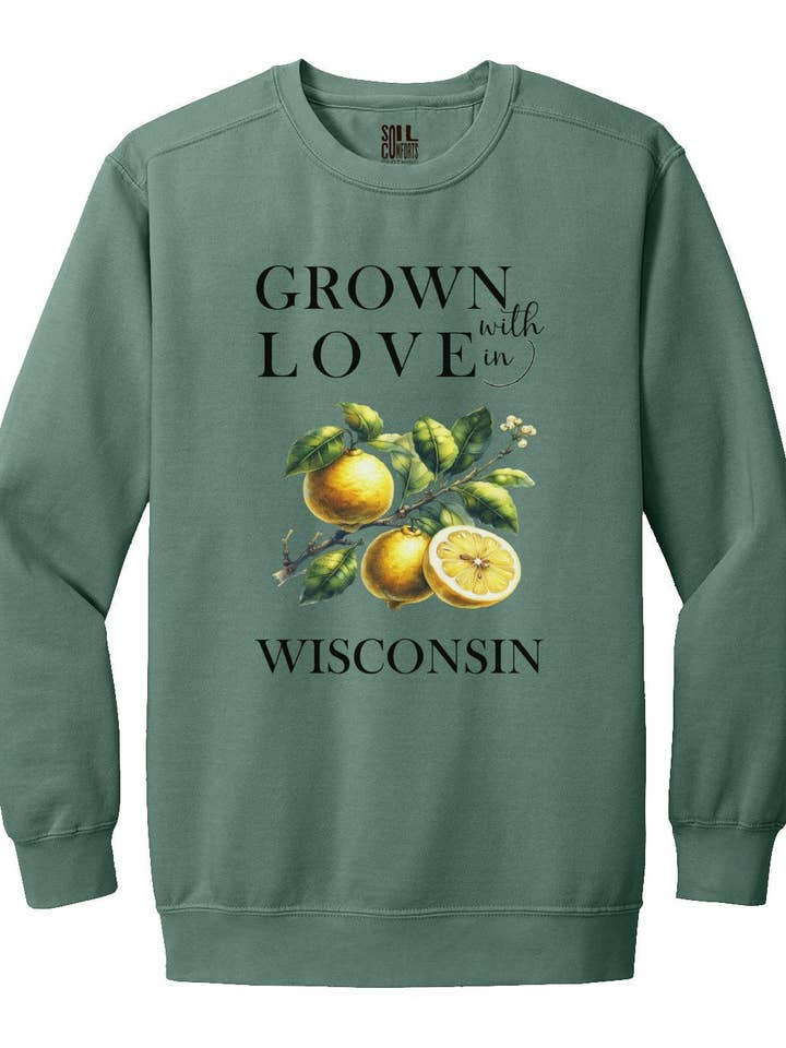 Wisconsin Lemon Sweatshirt for wholesale by Soil Comforts