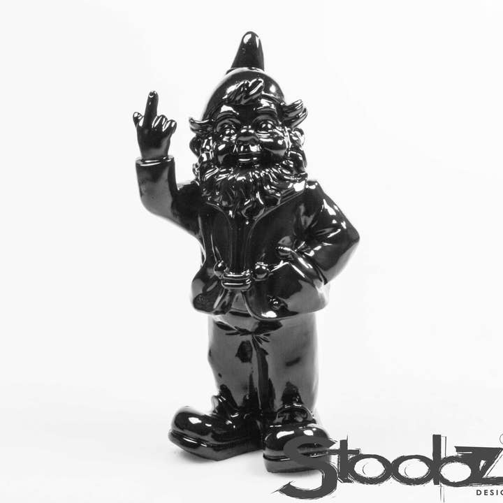 Imhof & Stevens BV - Wholesale Garden Gnome - STOOBZ DESIGN LEPRECHAUN F*CK YOU (MIDDLE FINGER) 16X12X32 CM
