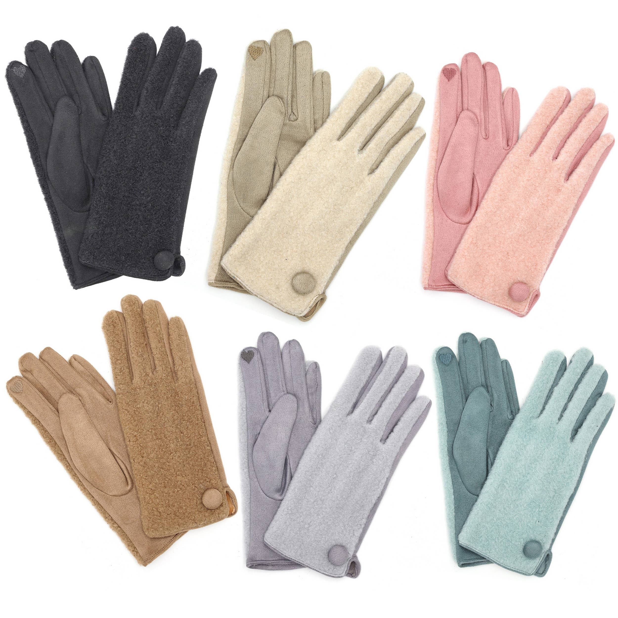 Hana - Vente Gants – femme - Gants d'hiver tactiles doux et intelligents Point Button6