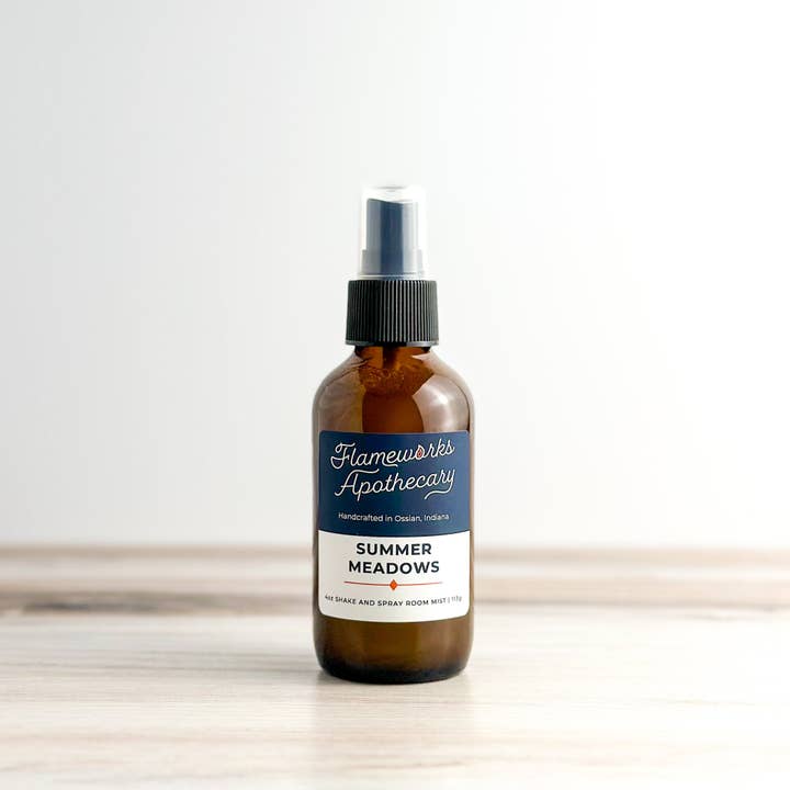 Summer Meadows 4 oz Shake and Spray Room Mist for wholesale by Flameworks Apothecary