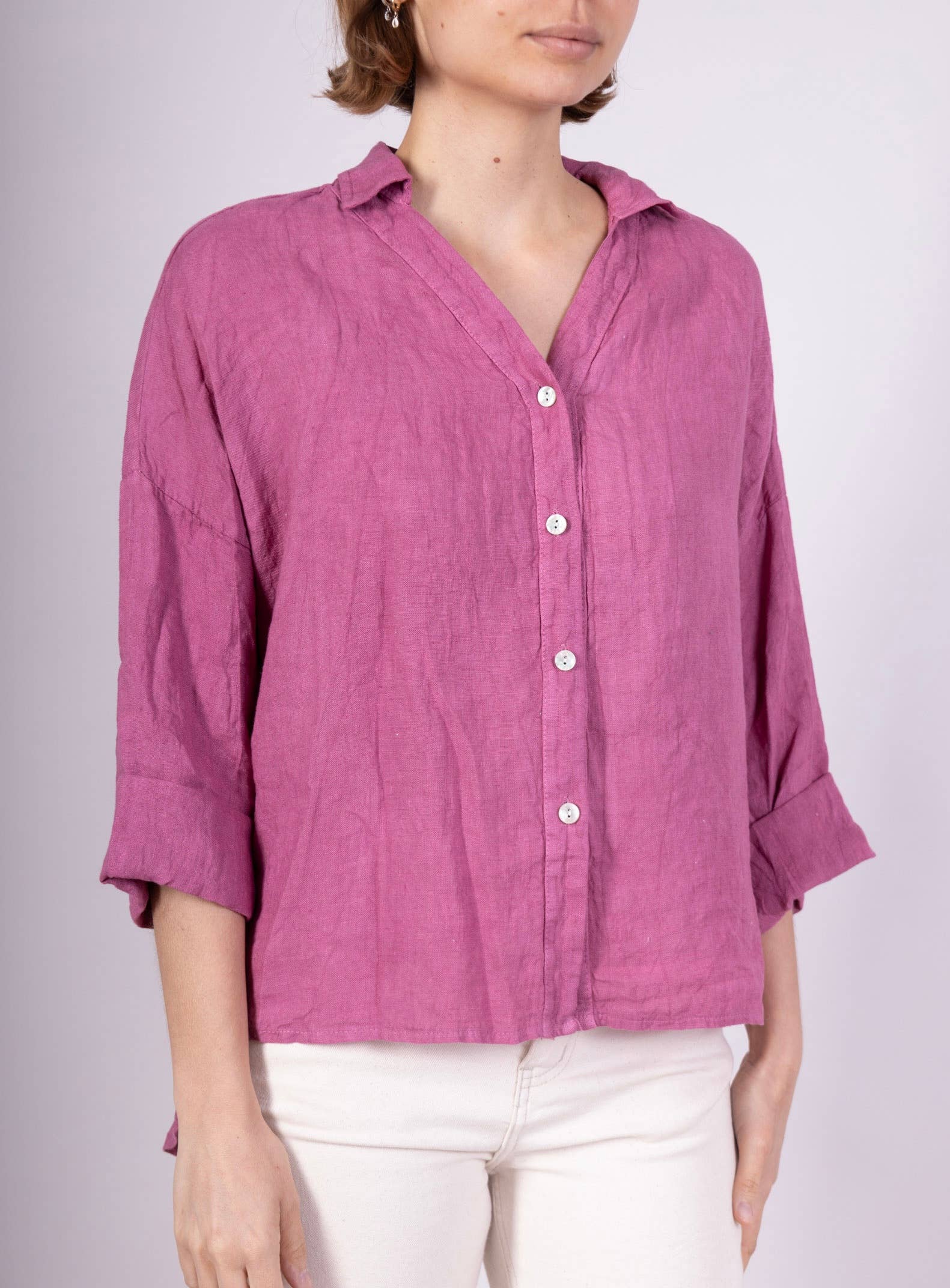 LINEN & COTTON HOUSE - Vente Chemise à col boutonné – femme - CHEMISE EN LIN. 48902 NINA24