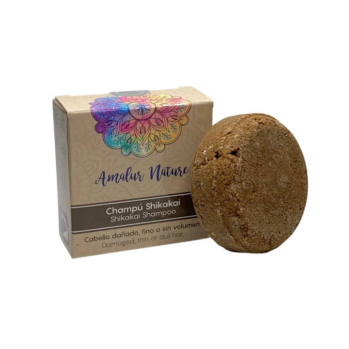 Amalur Nature - Venta al por mayor Champús en pastillas/sólidos - 100u CHAMPÚ BARRA SHIKAKAI BRILLO Y VOLUMEN AYURVEDA - 100G