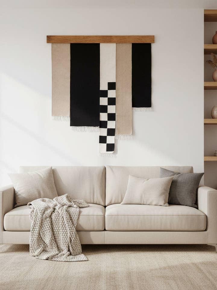 Noir Checkered Wall Hanging for wholesale by Mumo Toronto Inc