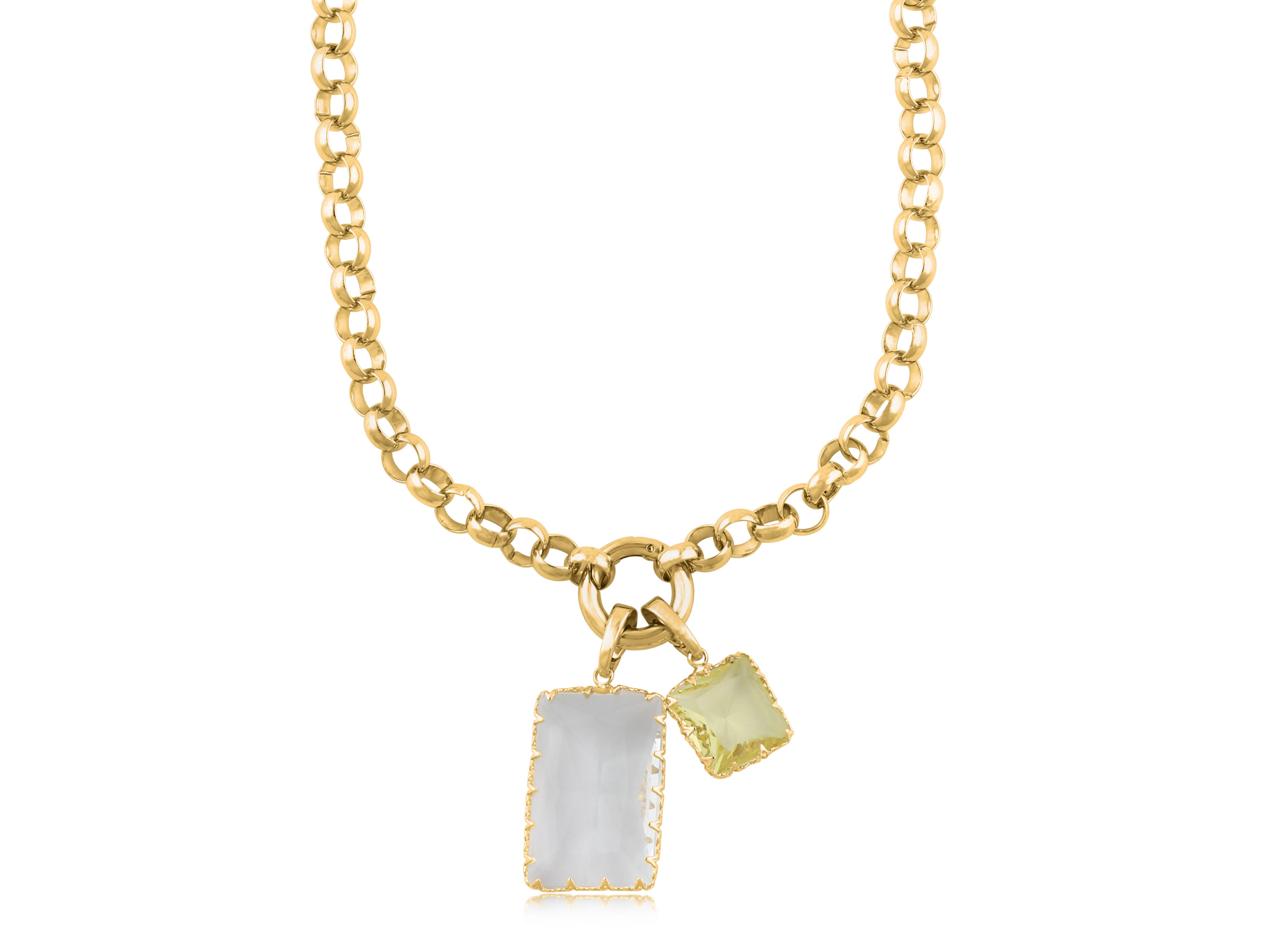 Big Metal London - Vente Colliers à pendentif - Cosette Alure 2 Collier en laiton plaqué baguette chaîne Belcher