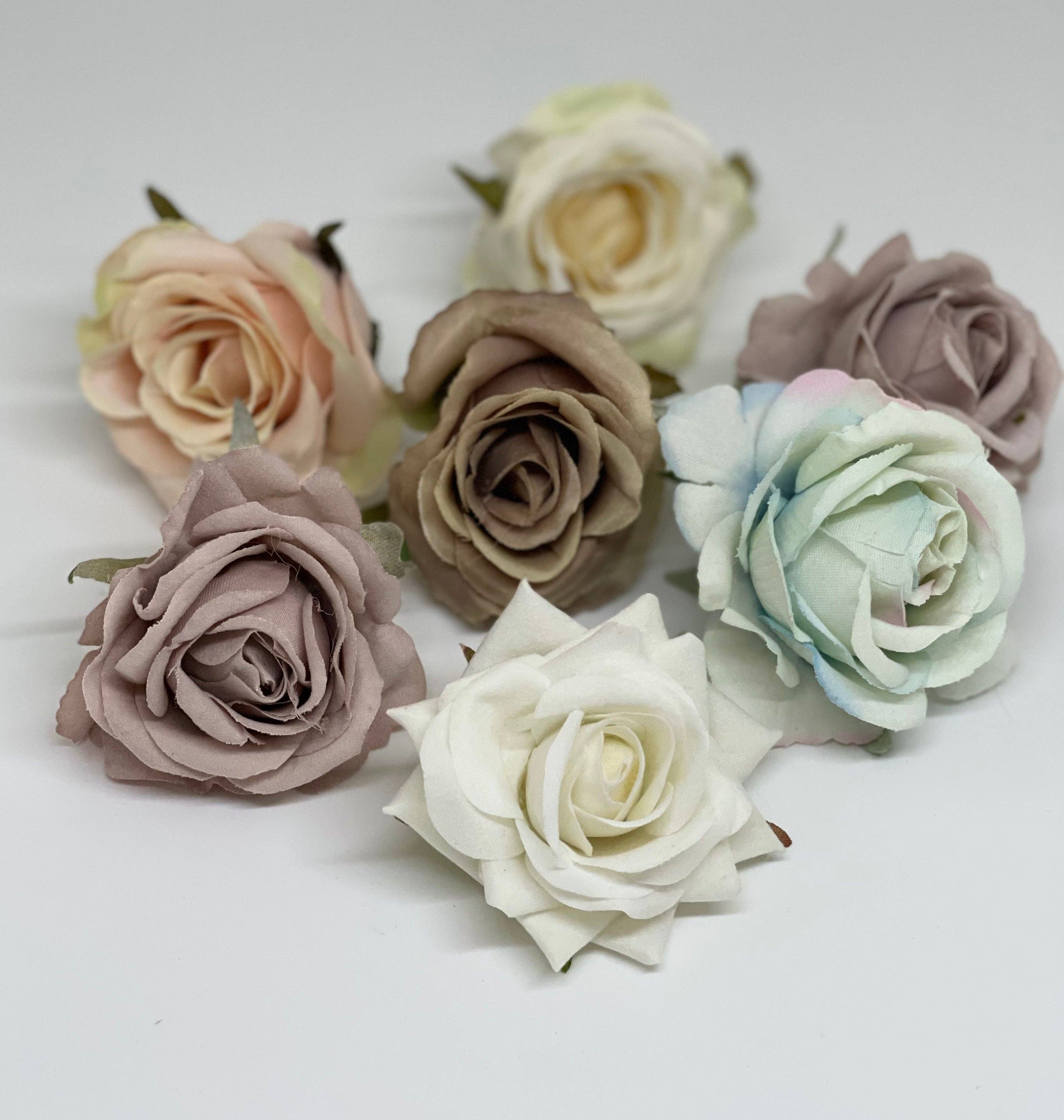 JKF & Co Pty Ltd – wholesale Artificial flowers – Rose Head Assorted Pastel 7pcs0