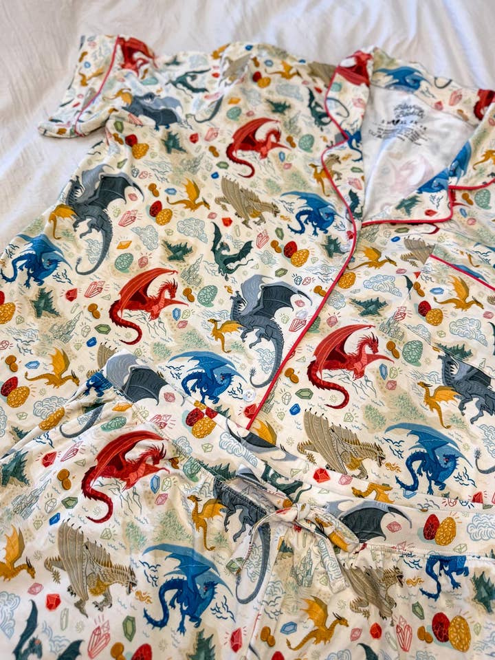 Blissfully Bookish Company - Wholesale Sleepwear Set - Women's - Bookish Dragons Bamboo Shorts Pajamas Set5