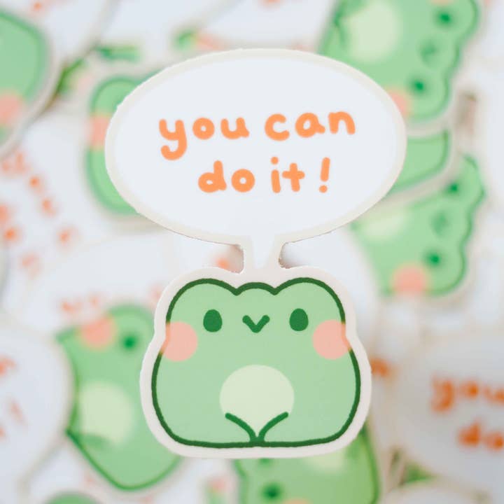 ItsKleine - Wholesale Sticker - "You Can Do it" Froggy Sticker0