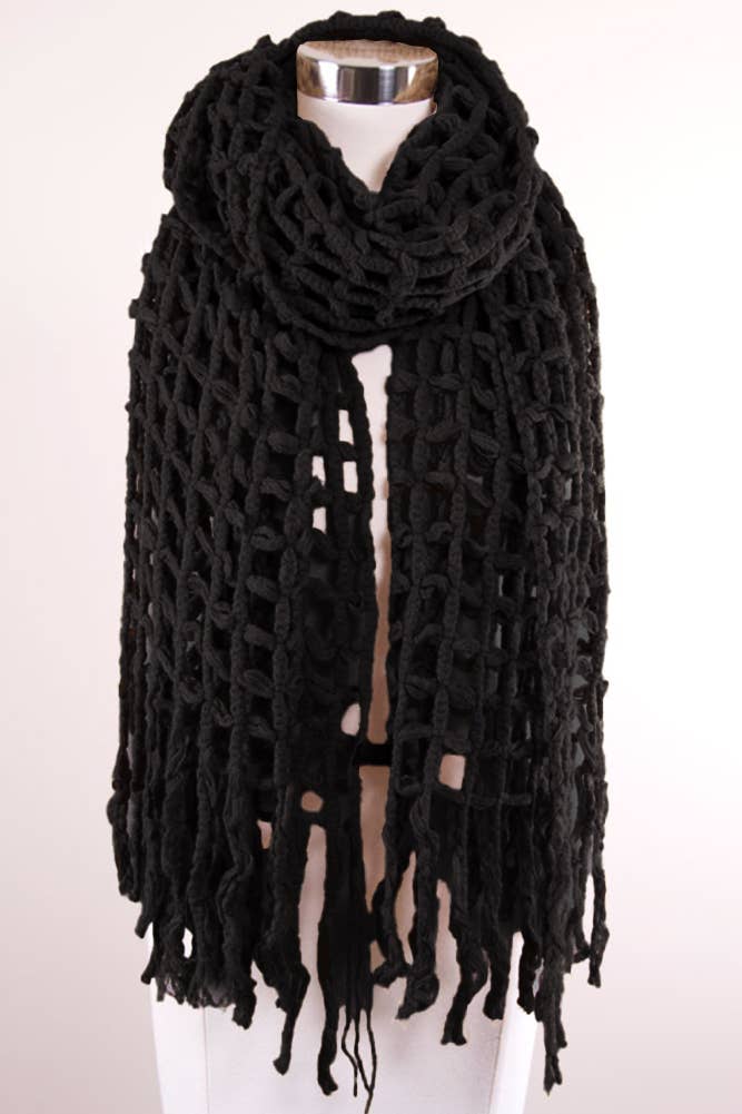 Hana - Vente Écharpe – femme - Écharpe oblongue en filet uni2