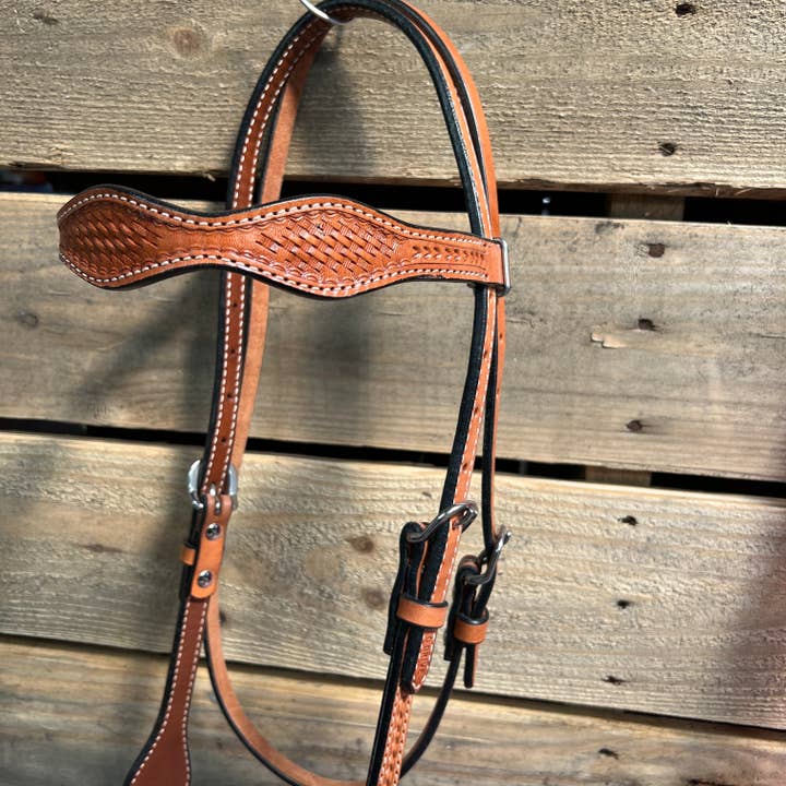 Rodeo Drive - Wholesale Horseback riding gear - Light Oil Basketweave Neon Pink Loping Hackamore #LHK0112