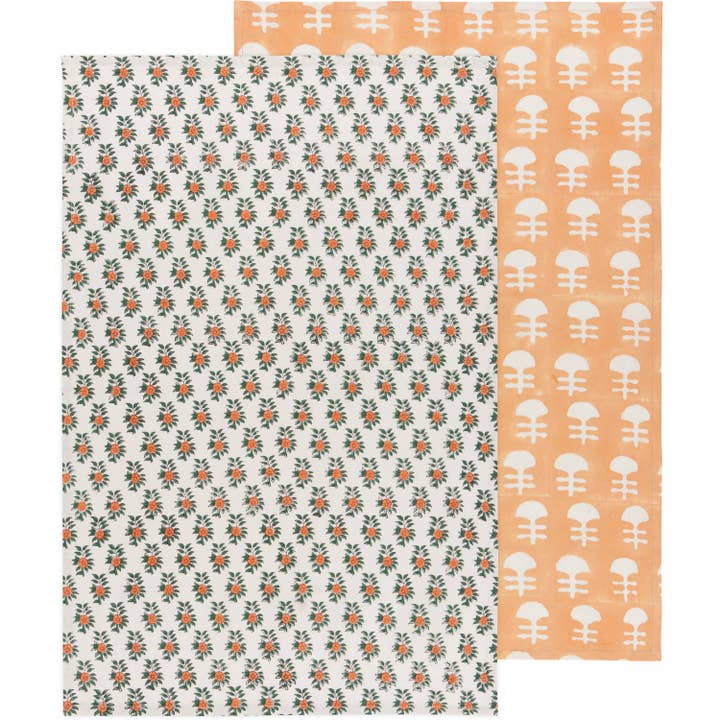 Conjunto de 2 Panos de Cozinha com Estampado em Bloco Gather por atacado de Danica Outlet Store