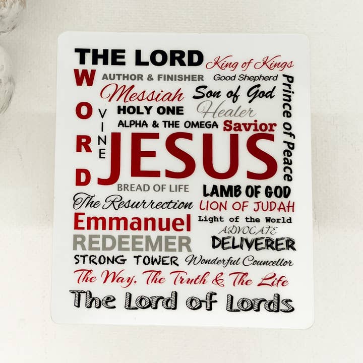 Savannah and James Co - Wholesale Sticker - The Lord, King Of Kings, White Vinyl, Sticker, 3x3 in0