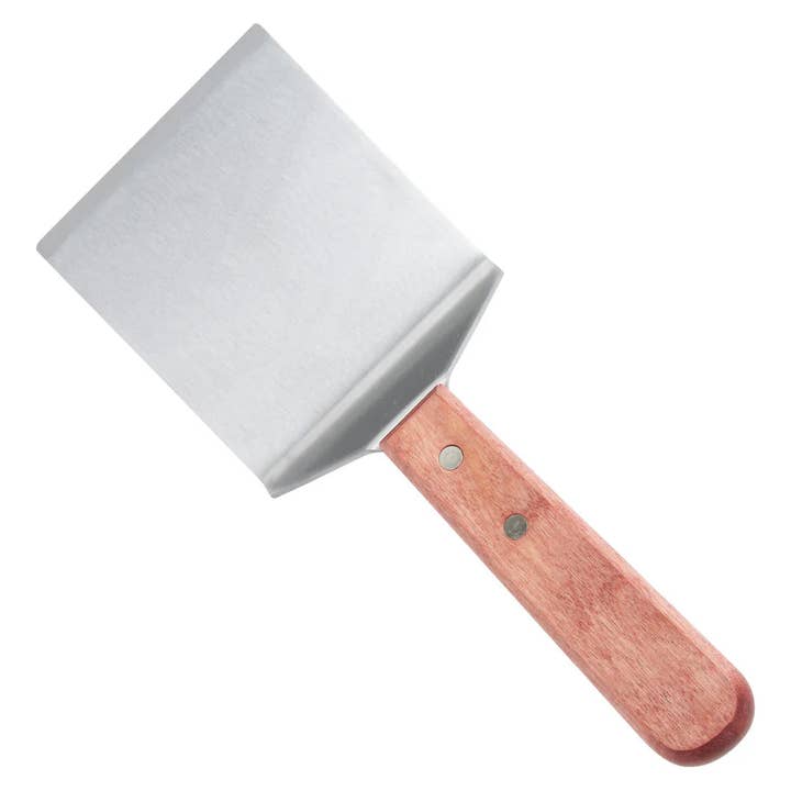 TN46, 4" x 3-3/4" Blade Offset, Wooden Hdl Steak/Burger Turner for wholesale by EcoQuality
