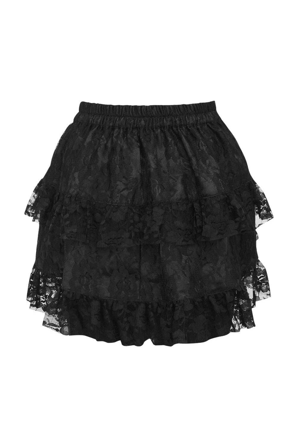 Daisy Corsets - Wholesale Skirt - Women's - Black Lace Ruched Bustle Skirt2